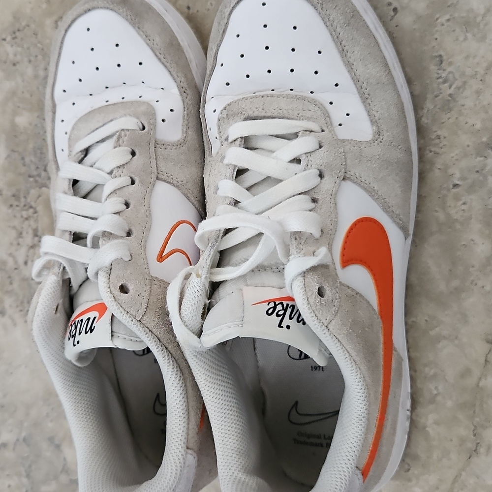 Nike Women's Air Force 1 First Use 50th Anniv. White/Orange Athletic Shoes - Picture 8 of 8